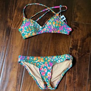 Floral bikini top and bottom